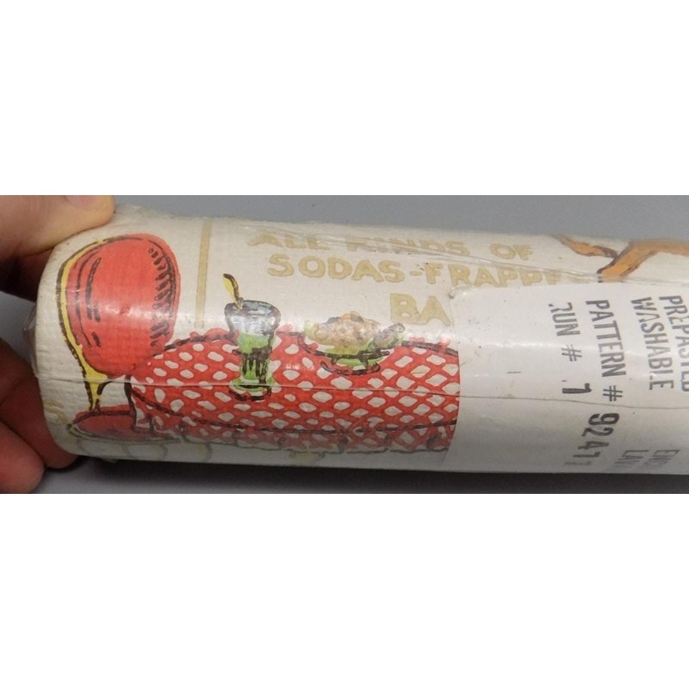 Retro Sealed Good Old Days Wallpaper Dbl Roll 42' Washable MCM Vintage